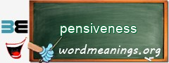 WordMeaning blackboard for pensiveness